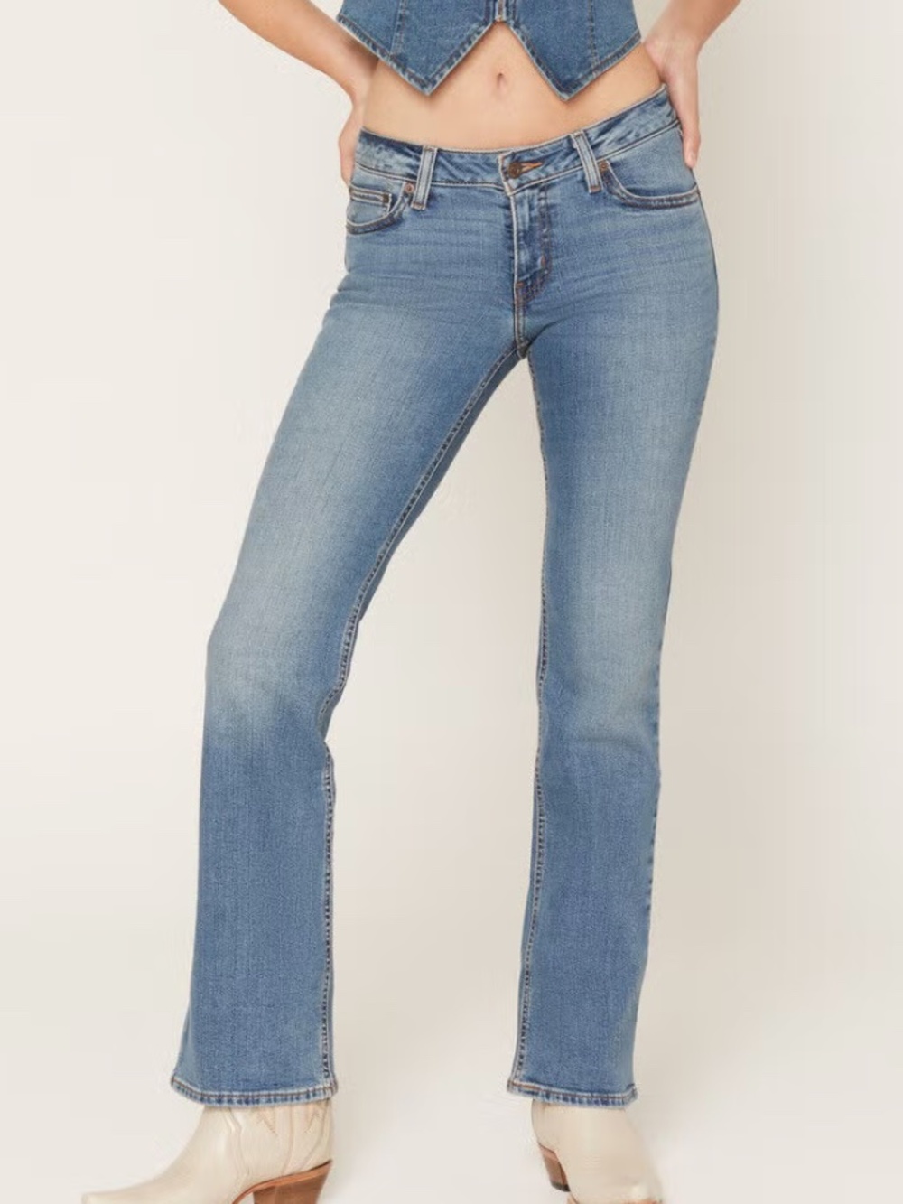 Levi's Too Superlow 524 Junior’s 9 L Light Blue Flare Jeans